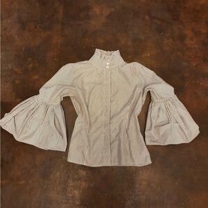 Women’s True Destiny Button Up Blouse Puff Sleeve Size Medium